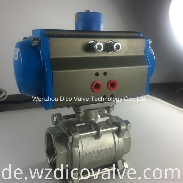 Wenzhou China Edelstahl Pneumatic/Electric Actuator Control Industrial 3PC Kugelventil